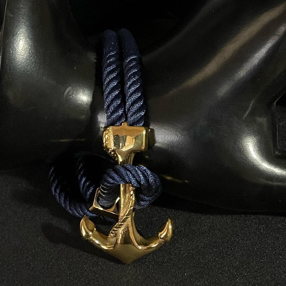 LGold Color Anchor Bracelet With Multilayer Rope Men Fashion. Stainless S… - Picture 4 of 4
